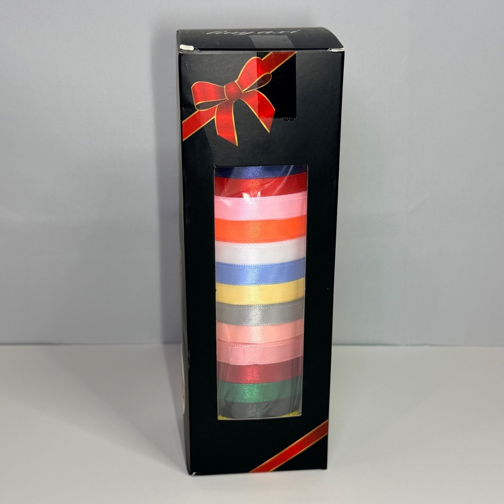 20 Pack Satin and Glitter Ribbon Rolls 0.4‎ Inch x 15 Yards Multi Color Assorted